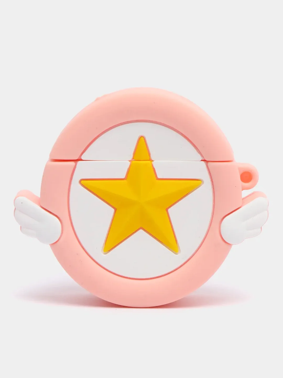 Белый чехол для беспроводных наушников AirPods (Аирподс) 1 / 2 / Pro, Pro 2 с карабином