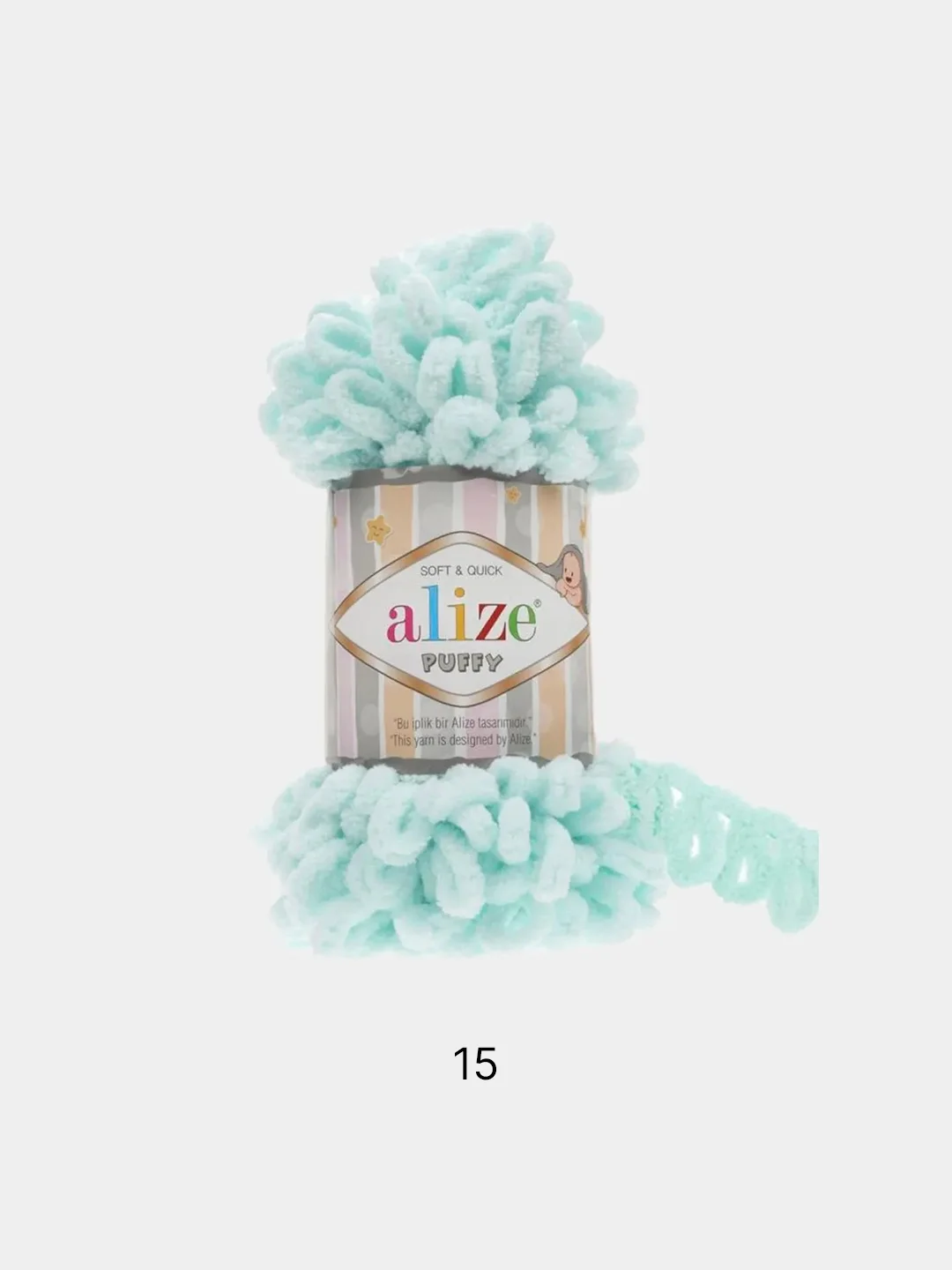 Мятный пряжа Alize Puffy