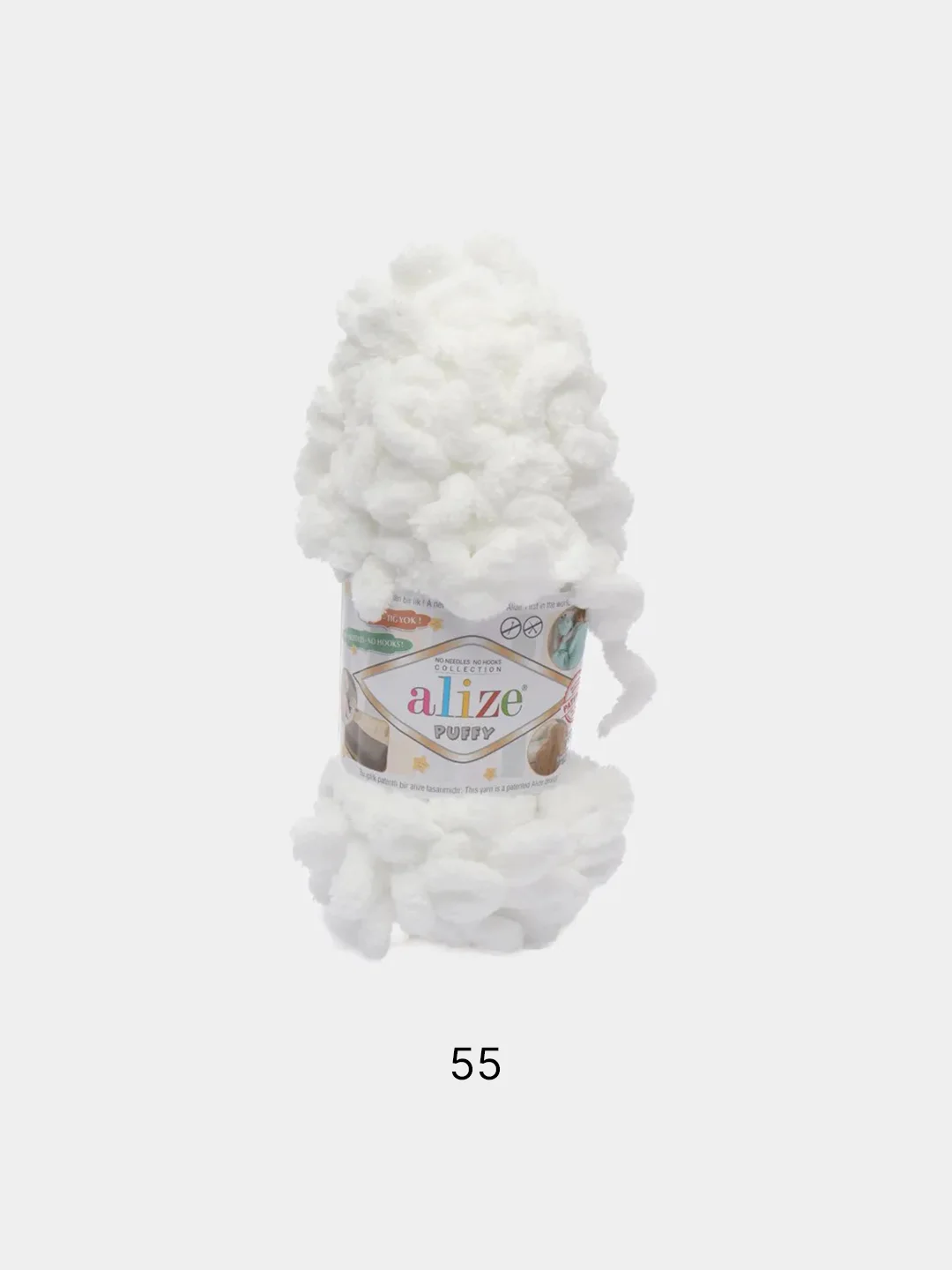 Белый пряжа Alize Puffy