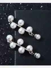 Серебряный серьги подвески, с вставками из искусственного жемчуга