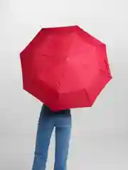 Алый женский зонт, с принтом