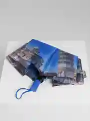 Синий женский зонт с принтом/Зонт от дождя и солнца