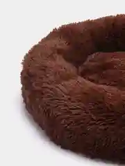 Коричневый лежанка для домашних животных, с бортом, круглая