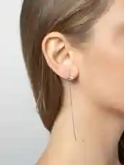 Серый серьги длинные