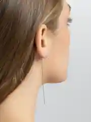 Серый серьги длинные