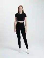 Черный костюм спортивный женский, бесшовный
