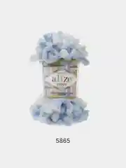 Голубой пряжа Alize Puffy Color