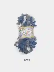 Синий меланж пряжа Alize Puffy Color