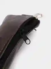 Серый ключница кожаная
