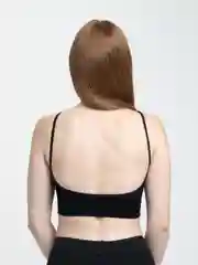 Черный топ спортивный женский, бесшовный