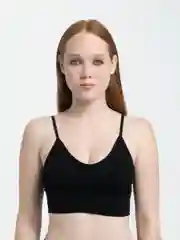 Черный топ спортивный женский, бесшовный