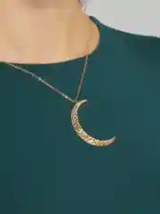 Золотой цепочка с подвеской "Луна", стильное колье