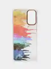 Индиго чехол Samsung Galaxy M52, Самсунг Галакси М52 твердый прозрачный с рисунком