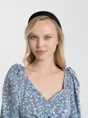 Черный ободок обруч женский, объемный