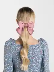 Коралловый меланж бант атласный резинка для волос, в школу, на учебу, на каждый день
