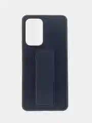 Темно-синий чехол Samsung Galaxy A53, Самсунг Галакси А53 5G силиконовый, под кожу, с подставкой