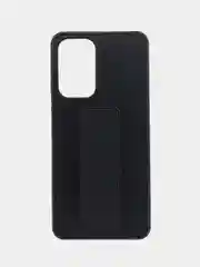 Черный чехол Samsung Galaxy A33, Самсунг Галакси А33 5G силиконовый, под кожу, с подставкой