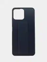 Темно-синий чехол Honor X8, Хонор Х8 силиконовый, под кожу, с подставкой