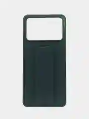 Тёмно-зелёный чехол для Xiaomi Poco X4 Pro, Сяоми Поко Х4 Про, силиконовый под кожу, с подставкой