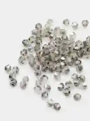 Серый бусины стеклянные граненные биконус