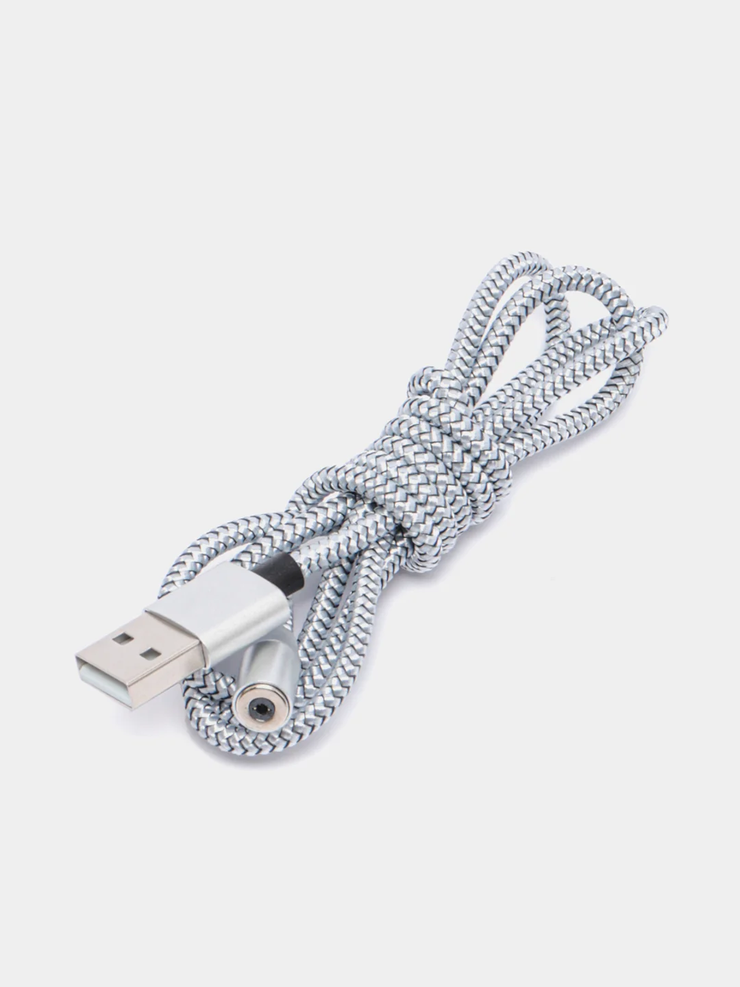 Серый магнитный USB-кабель 3 в 1 с 3-мя разъемами microusb, type C, Lightning, 3 цвета