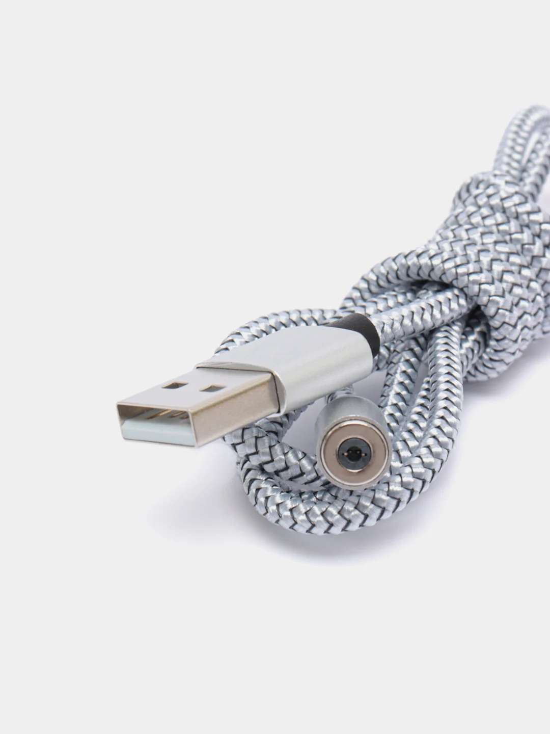 Серый магнитный USB-кабель 3 в 1 с 3-мя разъемами microusb, type C, Lightning, 3 цвета
