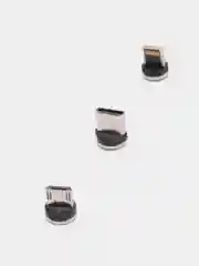 Серый магнитный USB-кабель 3 в 1 с 3-мя разъемами microusb, type C, Lightning, 3 цвета