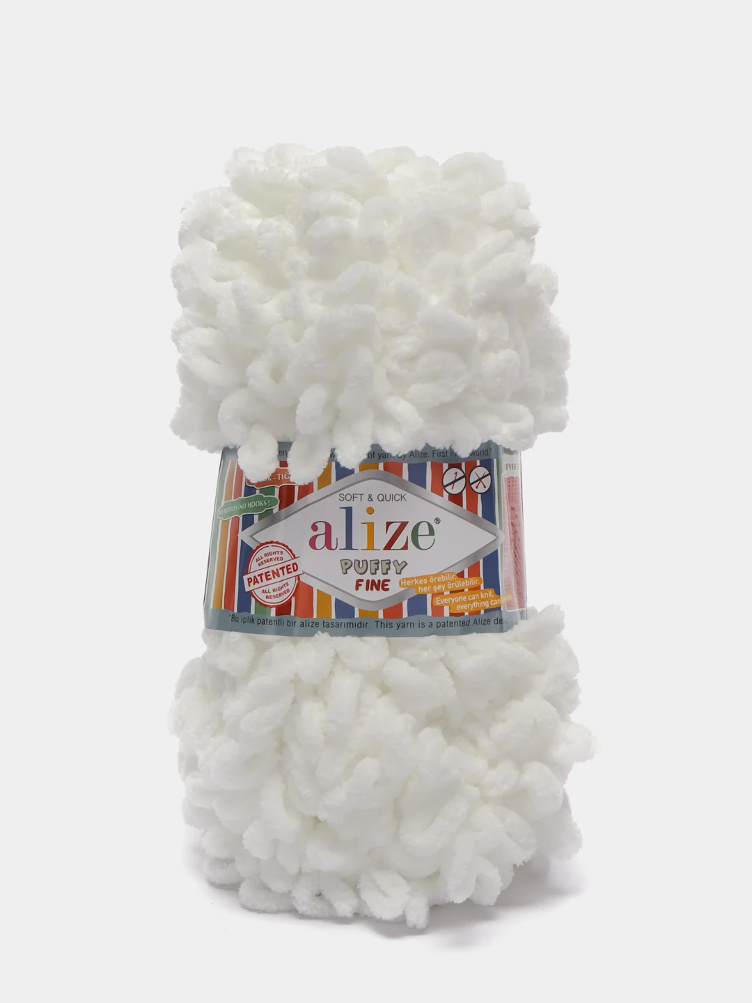 Белый пряжа Alize Puffy Fine