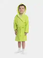 Салатовый халат махровый, детский, банный, с капюшоном, на поясе