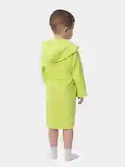 Салатовый халат махровый, детский, банный, с капюшоном, на поясе