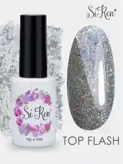 Топ для маникюра без липкого слоя Siren Top Flash, 10г светоотражающий с шиммером