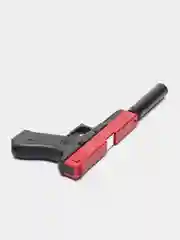 Красный пистолет игрушечный Глок, перезаряжаемый Glock, с гильзами и мягкими EVA пулями