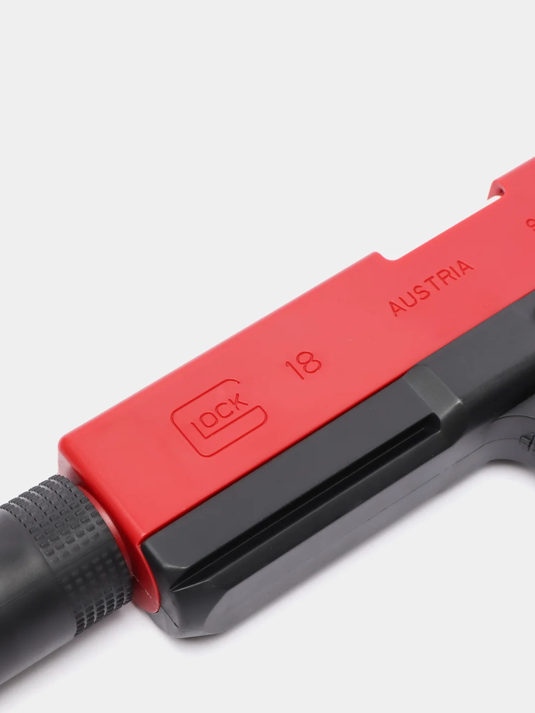 Красный пистолет игрушечный Глок, перезаряжаемый Glock, с гильзами и мягкими EVA пулями