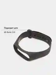 Черный ремешок силиконовый для фитнес браслета Xiaomi Mi Band 3, Mi Band 4, подарок на Новый год