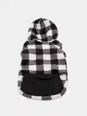 Черный толстовка для собак мелких и средних пород Zoostyle в клетку с карманом на молнии