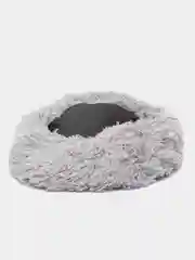 Серый меланж лежанка для домашних животных, с бортом, круглая