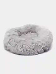 Серый меланж лежанка для домашних животных, с бортом, круглая