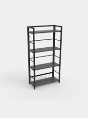 Стеллаж BRABIX Smart SH-005 (ш605*г290*в1193мм), ЛОФТ, прямой, складной, металл/ЛДСП ясень