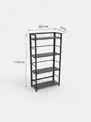 Стеллаж BRABIX Smart SH-005 (ш605*г290*в1193мм), ЛОФТ, прямой, складной, металл/ЛДСП ясень