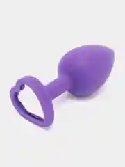 Индиго анальная пробка с сердечком/круглые,кристал, размер S
