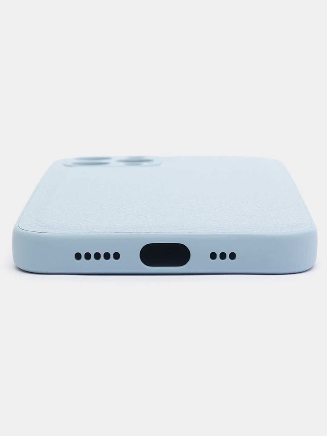 Голубой кожаный чехол на айфон iPhone 11 Pro Max, 12 Pro, 12 Pro Max