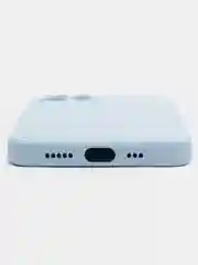 Голубой кожаный чехол на айфон iPhone 11 Pro Max, 12 Pro, 12 Pro Max