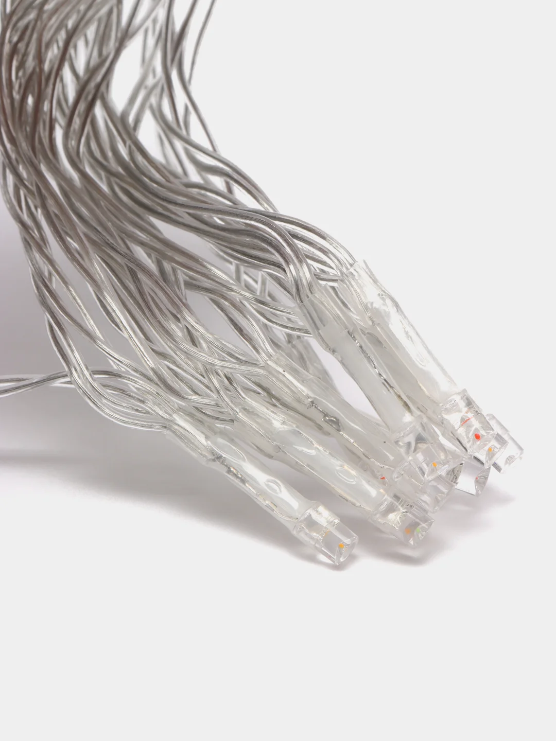 Гирлянда прозрачная нить, 2 м, IP20, 20 LED, свечение мульти, 2 режима, AAх3