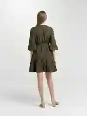 Зелёный хаки платье оверсайз вечернее