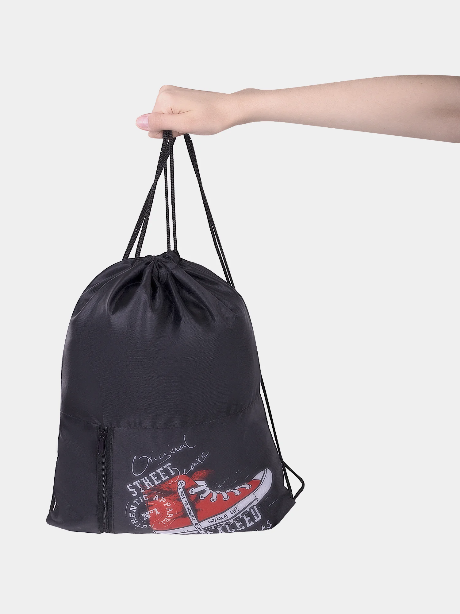 Мешок для обуви ЮНЛАНДИЯ, карман на молнии, 33х42 см, Original wears, 271056