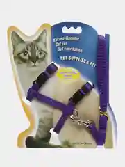 Фиолетовый шлейка с поводком для кошек
