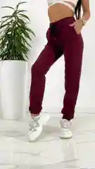 Бордовый теплые женские спортивные штаны на резинке