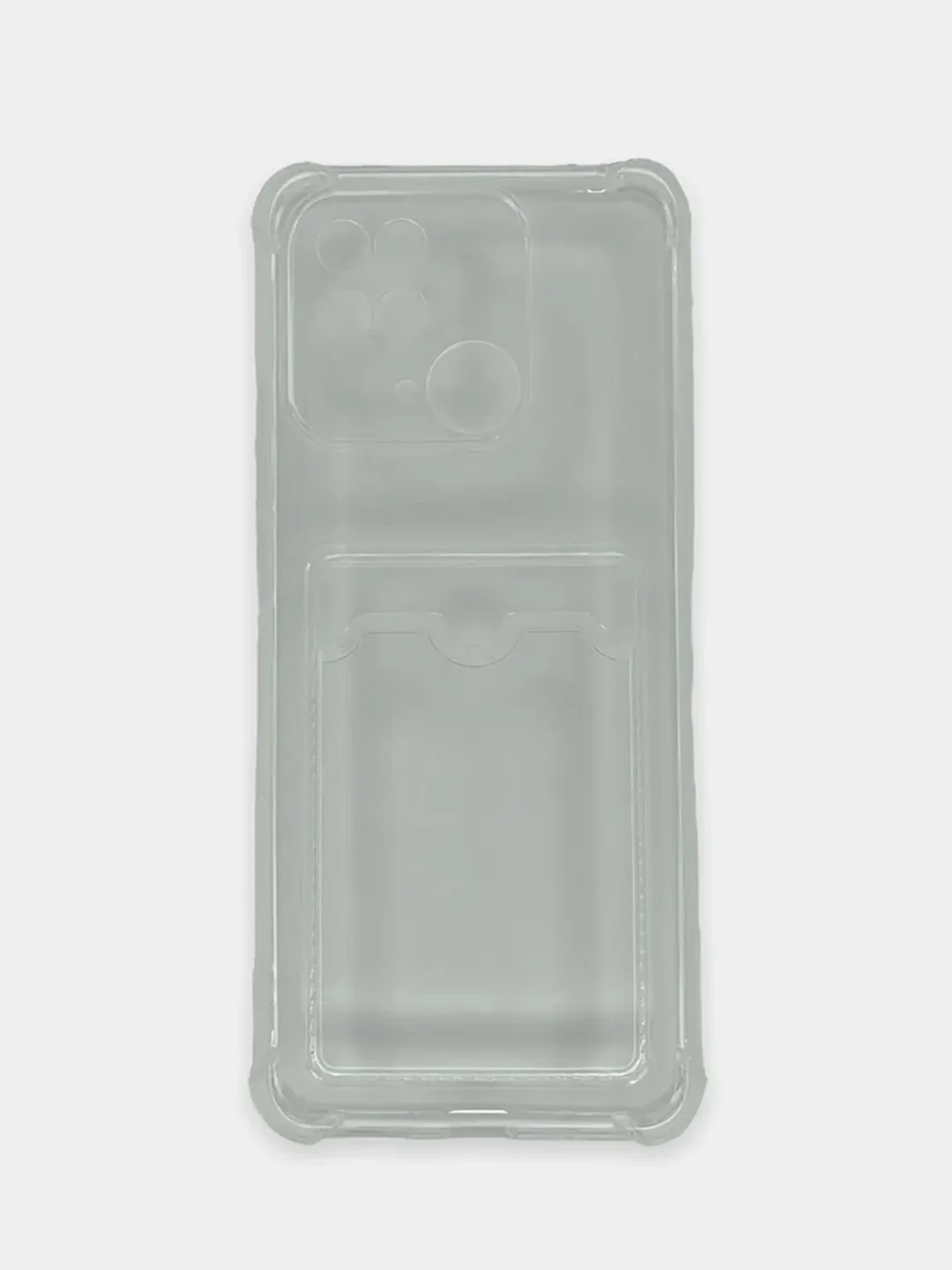 Прозрачный чехол Xiaomi Redmi 10C / Poco C40, Поко С40 прозрачный противоударный с карманом для карты