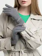 Серый перчатки женские сенсорные, теплые осенние