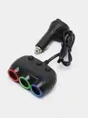 Автомобильное зарядное устройство 1633 3гнезда 1USB,в прикуриватель, Любая модель телефона